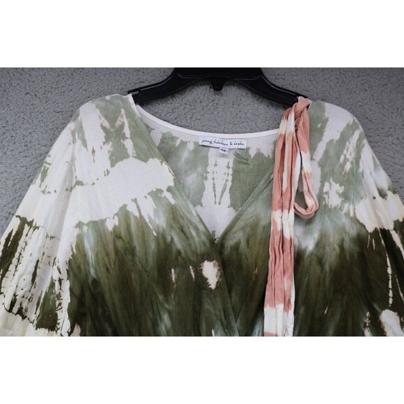 Young Fabulous & Broke 3/4 Puff Sleeve Tie-Dye Maxi Dress-Size M-New with Tags - Picture 4 of 9